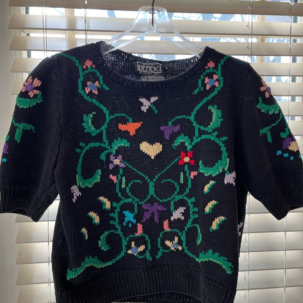 Ladies Handknit Berek spring sweater, small